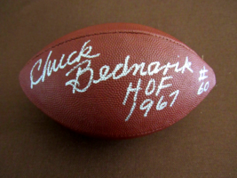 Chuck Bednarik # 60 Hof 1967 Eagles Signed Auto Vintage Spalding Football Jsa - $346.49