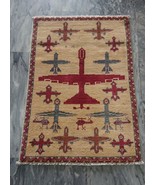 Bohemian Afghan War Airplane Handmade 2x3 Rug - $3,224.48 MXN