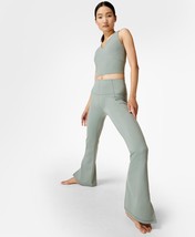 Sweaty Betty Storm Blue Ankle-Slit 30&#39;&#39; Flare Pants Green ( S ) - £85.64 GBP