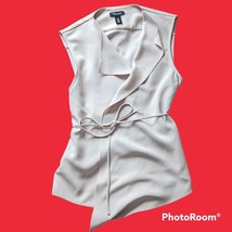Womens White House Black Market Beige Wrap Vest Blouse Top 10 Polyester ... - £20.87 GBP