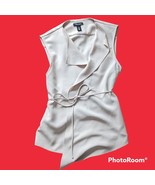 Womens White House Black Market Beige Wrap Vest Blouse Top 10 Polyester ... - £20.74 GBP