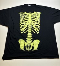 FOTL Halloween Black T-Shirt Glow-in-the-Dark Skeleton Torso Ribcage Size 3XL - £11.26 GBP