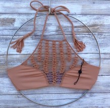 Acacia Swimwear Topless Panama Crochet High Neck Halter Bikini Top (Xs) Nwot - £75.93 GBP