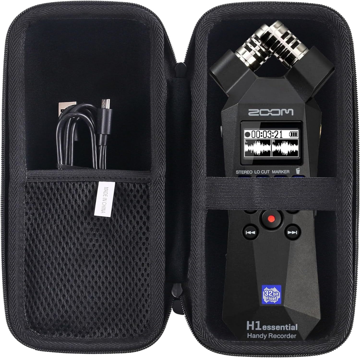 Jinmei Hard Eva Carrying Case Compatible With Zoom H1Essential /H1N, Black - $35.92