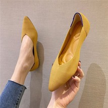 Woman Knit Pointed Shoes Women&#39;s Flat Shoes Ballet Shoes Mixed Color Shoes Soft  - £38.71 GBP