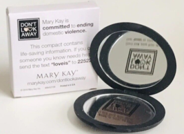 Mary Kay Don&#39;t Look Away Black Mirrored Round Compact - £10.24 GBP