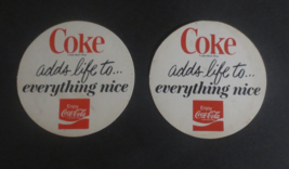 Set of Two Paperboard Coca-Cola Coke adds life to ... everything nice  Coasters - £2.37 GBP