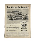 Vtg 1960 Pennzoil Motor Oil Bonneville Salt Flats Studebaker Print Ad 8&quot;... - $11.73 CAD