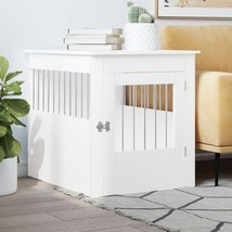 Dog Crate Furniture White 64.5x80x71 cm Engineered Wood - £71.48 GBP