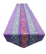 Purple tablerunner elephant motif banquet livingroom kitchen wedding Par... - $19.99