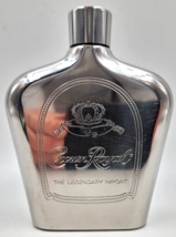 Crown Royal 6 oz Stainless Steel Etched Logo Flask Silver Moonshine - £10.35 GBP