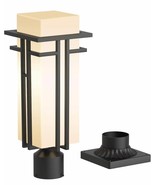 Outdoor Post Light Fixture - Aluminum Lantern With 3” Pier Mount, Black - $1,126.34 MXN