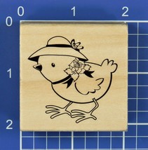 BABY CHICK in HAT, Wood Mounted Rubber Stamp, Craft Smart  Chicken, Farm... - £3.72 GBP