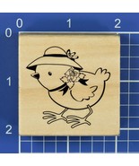 BABY CHICK in HAT, Wood Mounted Rubber Stamp, Craft Smart  Chicken, Farm... - £3.71 GBP