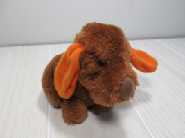 R. Dakin vintage small plush brown puppy dog orange ears stuffed animal ... - $20.78