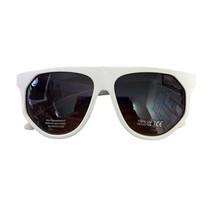 Kleo Plastic Oversized Flat Top Avaitor Fashion Sunglasses White Gold Lion Gafas - £8.80 GBP