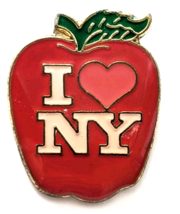 I Love NY Red Apple Shaped Pin Big Apple New York City Travel Souvenir C... - $9.99
