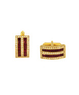 Custom Made 14k Gold Burmese Rubies Diamond Cufflinks - $64,313.40 MXN