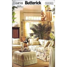 Butterick Sewing Pattern 6858 WAVERLY Slipcovers Sofa Chair Ottoman Tabl... - £6.85 GBP