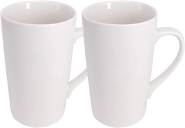 2 Pack 16 OZ Coffee Cup Simple Pure White Ceramic Cup Plain Large Tall W... - £24.41 GBP