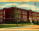 High School Building Milford Delaware DE Linen Postcard Q13 - $3.91