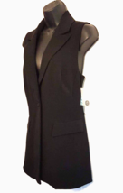 INC Black Vest Sleeveless Blazer size 8 Lined Business Suit Top - $19.74