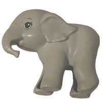 Baby Elephant Plastic Toy Gray Cute Figurine 2&quot; Cake Topper - £4.64 GBP