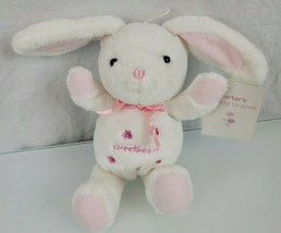 Sweetheart Bunny Rabbit White Pink Baby Rattle Carters Plush 8" Toy Lovey 2005 - $49.49