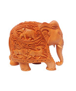 Wooden Elephant Statue Hand Carved Elephant Figurine Handmade Elephant G... - £63.94 GBP