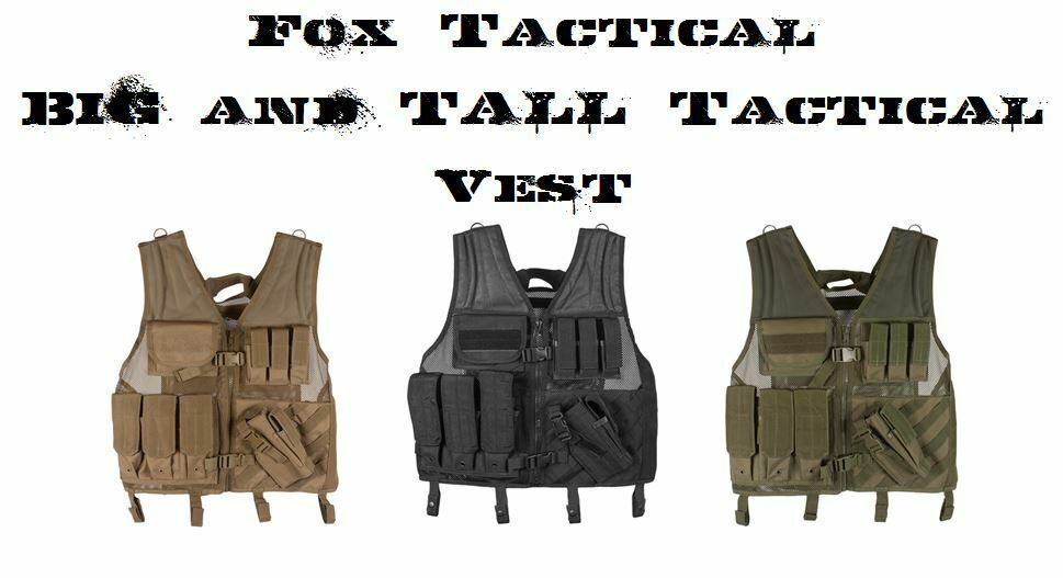 Primary image for BIG & TALL 2XL/3XL Adjustable Assault Cross Draw MOLLE Tactical Vest OD GREEN