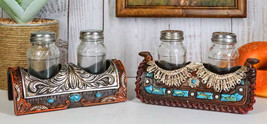 Pack of 2 Western Turquoise Gems Horse Saddle Salt and Pepper Shakers Holders - £30.36 GBP