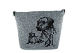Labrador Retriever, Felt, gray bag, Shoulder bag with dog, Handbag - £32.06 GBP