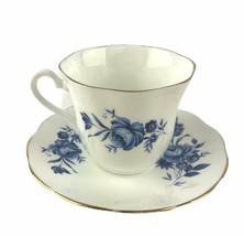 Vintage Elizabethan England Blue Floral Cup &amp; Saucer Bone China England - $13.96