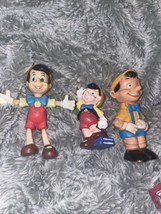 3-Vintage  Walt Disney Pinocchio Toy Vinyl/plastic  Rare - $17.82