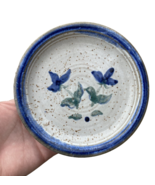 Blue Flower Floral Art Pottery Plate Dish Small Key Ring Trinket 6&quot; Nanc... - $626.32 MXN