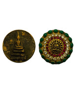 Thai Amulet Somdej Style With Gemstone Inlay - Unique Collectible Piece A - €33,59 EUR