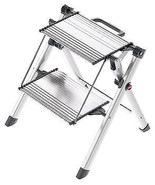 Folding Step Stool Mini Comfort Silver/Black Max Load 330 lbs - $2,296.76 MXN