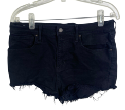 Levi&#39;s Cut Offs Black Denim Shorts Size 31 724 High Rise Straight Crop W... - $29.63