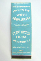 Plentywood Farm Restaurant - Bensenville, Illinois 20 Strike Matchbook Cover Map - £1.58 GBP