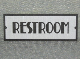 Restroom Door Sign Gray and Black - £15.67 GBP