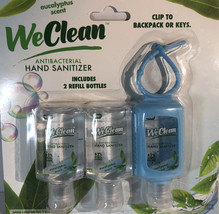Hand Sanitizer WeClean Eucalyptus Scent 3ea 2.03 oz Travel blts W Holder... - $11.76