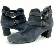 Sacha London Hilda Suede Buckle Ankle Boot Dark Gray Block Heel Women&#39;s 10 - £40.83 GBP