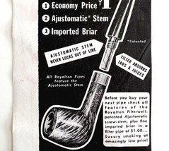 Royalton Filterwell Tobacco Briar Pipe 1948 Advertisement Smoking DWEE17 - £15.74 GBP