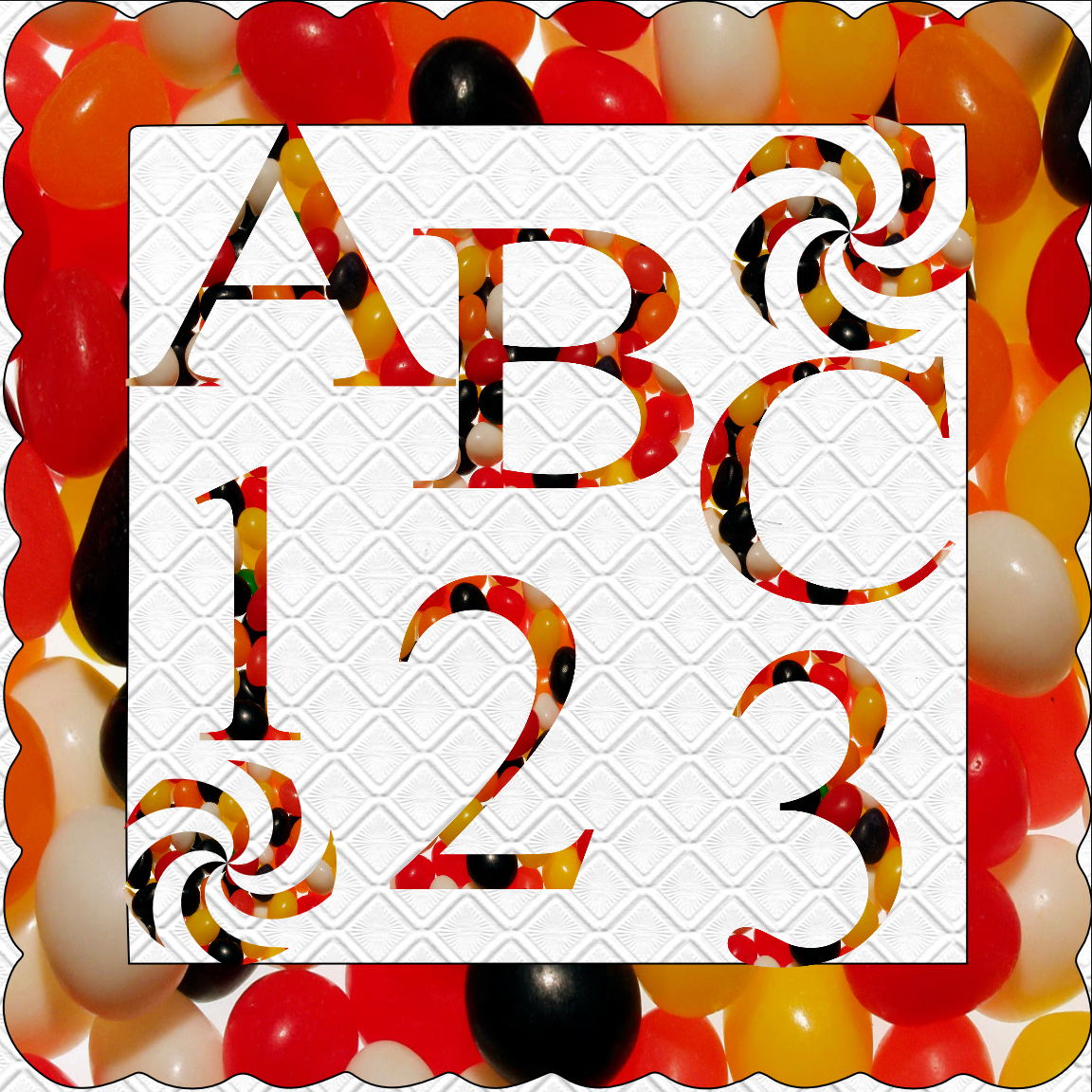 Primary image for ABC and Numbers 66a-Digital ClipArt-Fonts-Candy-Art Clip-Gift Tag-Scrapbook