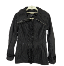 Women&#39;s Size S, White House Black Market Black Ruffled Jeweled Zip Front Jacket - £21.57 GBP