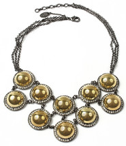 Amrita Singh Gold Gunmetal Vanessa Crystal Bib Necklace NKC 1688 NWT - $19.31