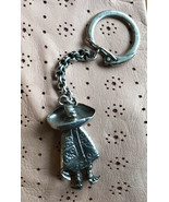 Vtg Tencha Mexico 925 Sterling Man In Poncho Sombrero Keychain Marked Ke... - $128.63 CAD
