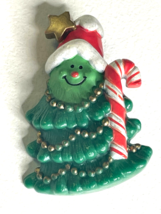 Vintage 1981 Hallmark Happy Dancing Christmas Tree Plastic Pin Brooch Pi... - $8.91