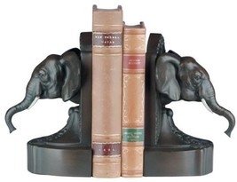 Bookends Bookend TRADITIONAL Lodge Elephant Head Resin Hand-Painted Hand-Cast - $239.00