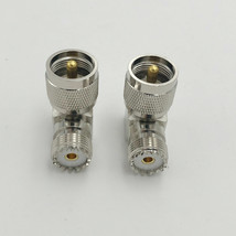 2X Uhf Male Plug So239 To Uhf Female Pl259 Right Angle Rf Coax Adapter C... - £17.29 GBP
